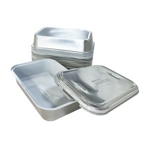 Custom Order Accepted Disposable Rectangular Aluminium Foil Container for