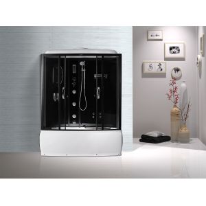 Black Profiles Enclosed Bath Shower Unit , Complete Shower Stall Kits