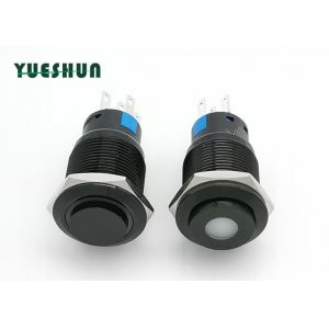 Cheap 19mm Aluminum Push Button Switch High Round Head Blue White LED Lighted for sale