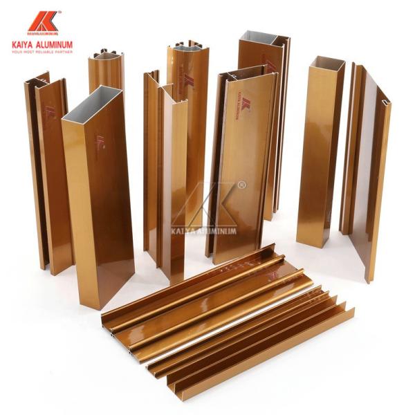 Quality Gold Electrophoresis Extruded Aluminum Profiles T3 PVDF Finish wholesale