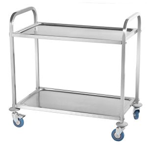 Buy cheap 2 Layers Stainless Steel Servicing Cart Square Tube Kitchen Dining Cart With from wholesalers