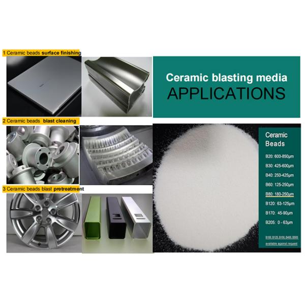 B170 Sandblasting Ceramic Polishing Beads 0.045 - 0.090mm For Metal Surface Treatment