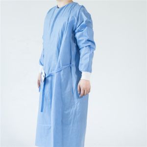 China Breathable 40gsm PP CPE SMS Disposable Exam Gowns on sale