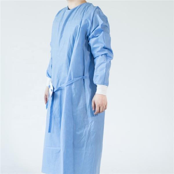 Quality Breathable 40gsm PP CPE SMS Disposable Exam Gowns wholesale