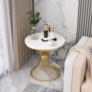 Contemporary Marble Sofa Side Table No Storage OEM ODM