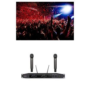 Cheap Adjustable Frequency Wireless Microphone System With True Diversity for sale