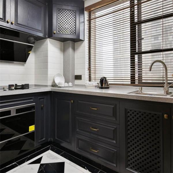 Quality Particle Board Solid Wood Kitchen Countertop Cabinet Customized Size wholesale