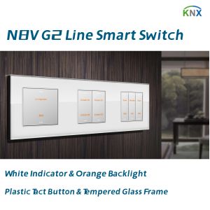 Controlling Light KNX Wall Switch 24V Tempered Glass Frame With Plastic Modular