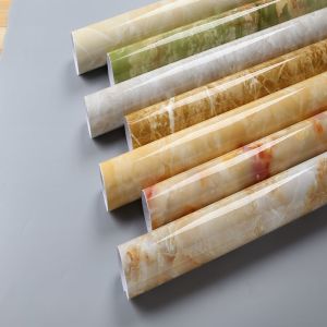 Add a Touch of Sophistication with High Gloss Marble Design Removable Adhesive