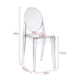 Clear Transparent Banquet Ghost Chair Armless Stacking Accent Chair with Oval
