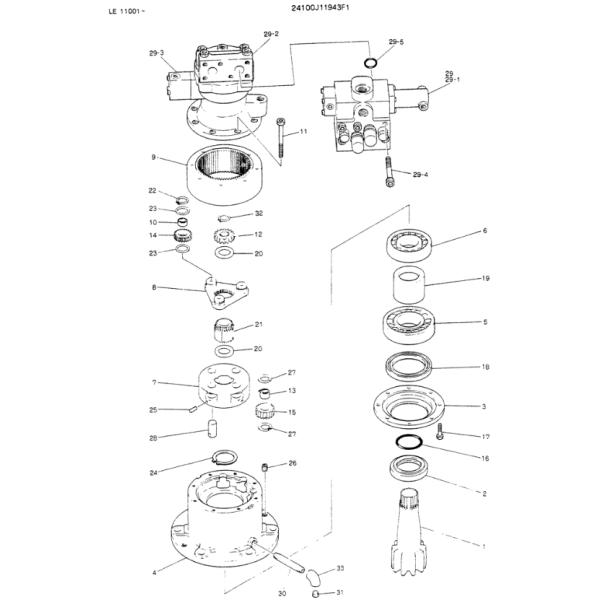 Excavator Swing Gearbox SK75-8 SK60-5 SK60-6 Slewing Ring Gearbox SK75UR YR32W00002F1