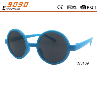 Quality Children's  classic  round   sunglasses with plastic frame ,anti uv wholesale
