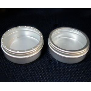Aluminum Round Cosmetic Packaging/Cream Jars With Press Cap in Trapdoor-100G &