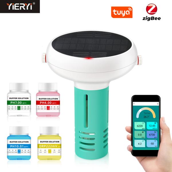 Cheap Solar Charging PH Meter With Tuya Zigbee APP Control / 0-14 PH Range for sale