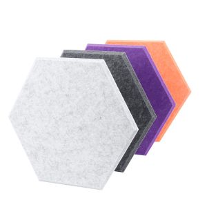 Self Adhesive Sound Absorbing Hexagon Acoustic Wall Panels Polyester