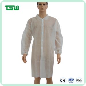 Anti Bacteria Nonwoven Disposable Lab Coat With Pocket