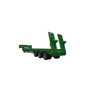 3 Axles 60 Tons Low Bed Low Platform Semi Trailers With Tire Number 28 Steel And