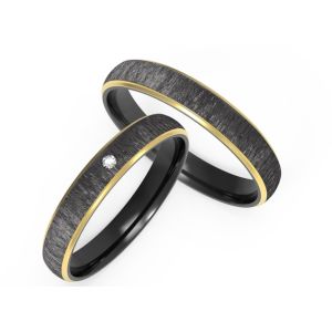 Stylish Black Zirconium Ring Jewelry With Dinosaur Bones Setting Customizable