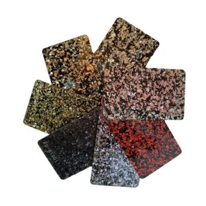 Irregular Black Bottom Large Glitter Acrylic Sheet 3-15mm 4 × 8 Single Side