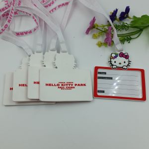 Cute Hello Kitty Design Business Card Pouch ID Card Holder With Printing String