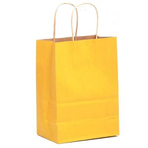 Retail Multi Colored Kraft Paper Shopping Bags with Folding Style and Custom