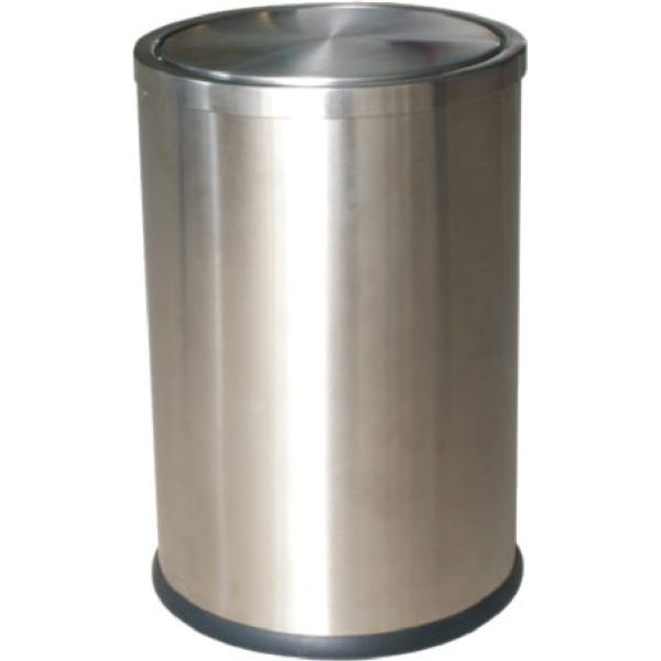 Quality Guestroom Round Dustbin With Swing Lid Matt Stainless steel wholesale