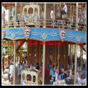kiddie ride amusement double floor carousel with CE certificate