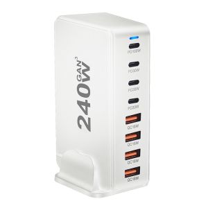 Universal Compatibility 8 Port Usb C Pd Qc 240w Fast Desk Charger With Quick