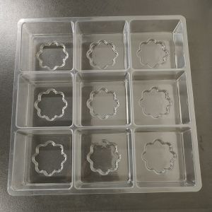 Customized disposable 9 cavity biscuit plastic tray blister pet brownie plastic