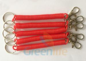 China Red Key Spiral Coil Key Chains Safety Product Eco Friendly Strong PU Material on sale