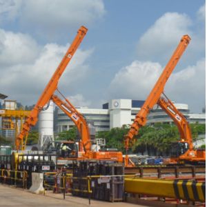 Durable Long Reach Telescopic Boom On Excavator For Hitachi Komatsu Kato