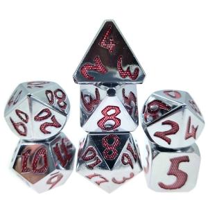 Cheap sliver red Odorless Lightweight Multi Function Polyhedron Dice Dice Set Sturdy 7 Pcs Size 12cm For Rpg Game for sale
