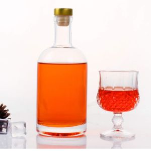 375 ml 500 ml 700 ml Clear Glass Wine Bottle Reusable Collar Material Glass for