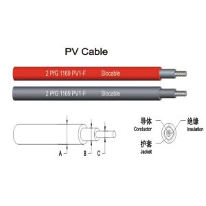 Cheap Solar PV Cable TUV Cable 35.0mm2 with Red Jacket with TUV certificate for sale