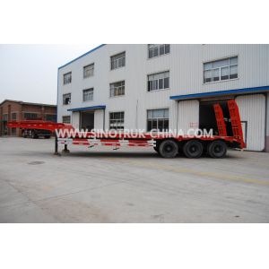 3 Axles 80 Tons 17m Hydraulic Flatbed Trailer 12 Wheels Loading Construction