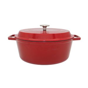 Customized Cast Iron Casserole Enamel Coating Oval Casserole With Lid