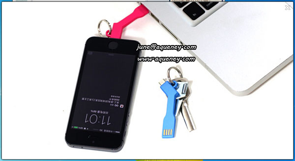 Data Sync Key chain Charging Micro USB Cable Cord Line