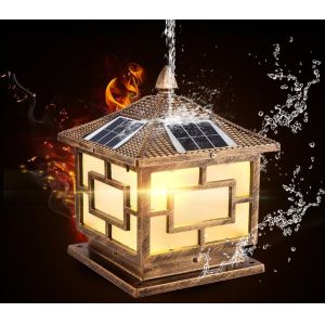 Cheap IP65 LED Solar Pillar Lights Auto Control For Outside Lighting Water and Dust Resistance for sale