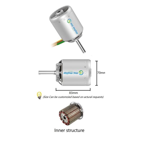50V DC External Rotor PM 8KW 16000RPM Brushless Drone Motor