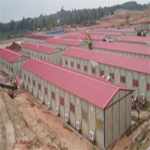 China one floor 4Kx12Kx3P woker camp prefabricated house with greywhite and red color on sale