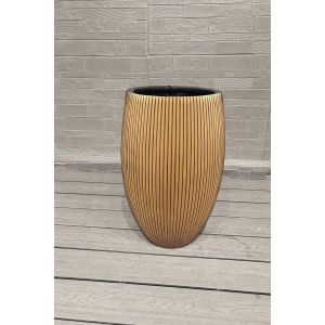 Indoor Decoration Fiber Clay Planter With Textured Surface And Frost Resistant