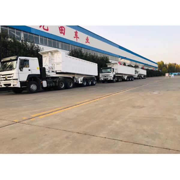 Quality Heavy Duty White Color Semi Bed Trailer For 60 Tons Loading Capacity wholesale