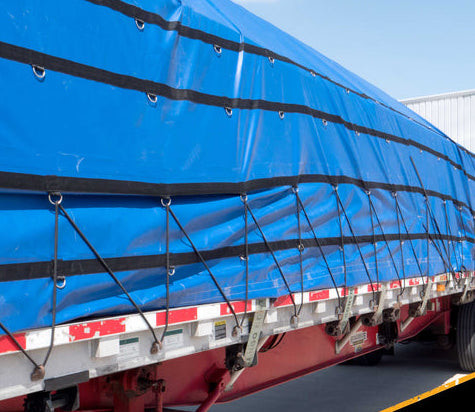 Quality Customized PVC Coated Fabric For Flatbed Blue Steel Tarps wholesale