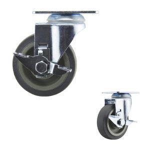 China 100mm Wheel TPR Swivel Side Brake Medium Duty Casters on sale