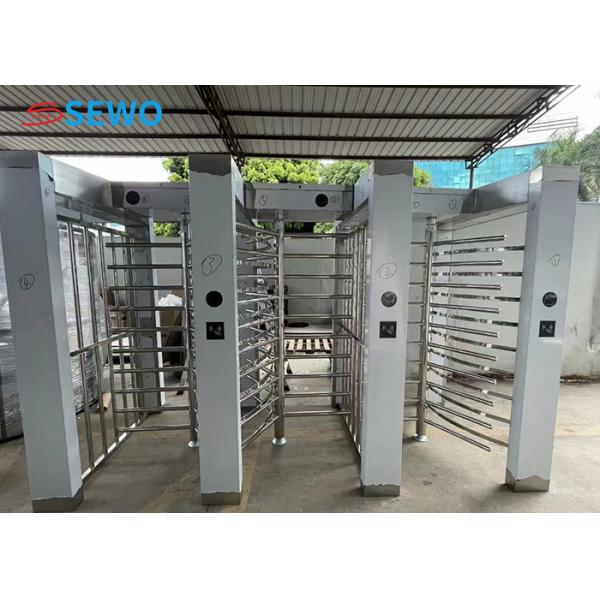 Gym Turnstile Full Height Door Gate with AC220V Power Supply and Barcode Scanner