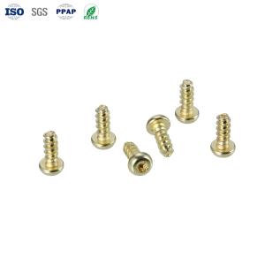 Custom Fastener Gold Hexagon Lobular Socket Pan Head Self Tapping Screws With OEM ODM Services And Plain Coating