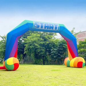 Factory Wholesale Customized Logo Brand Five Sides Inflatable Arch Cheap Rainbow