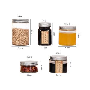 Cheap Round Wide Mouth Glass Storage Jars Weed Container 250ml With Aluminum Screw Cap for sale