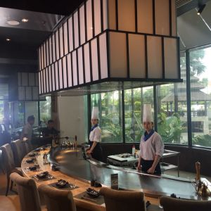 Stainless Steel Teppanyaki Grill Table with 450*420mm Cooking Area Electrostatic