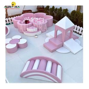 Soft Play Set Playground Pastel Climb And Play Soft Blocks Pink White Flower